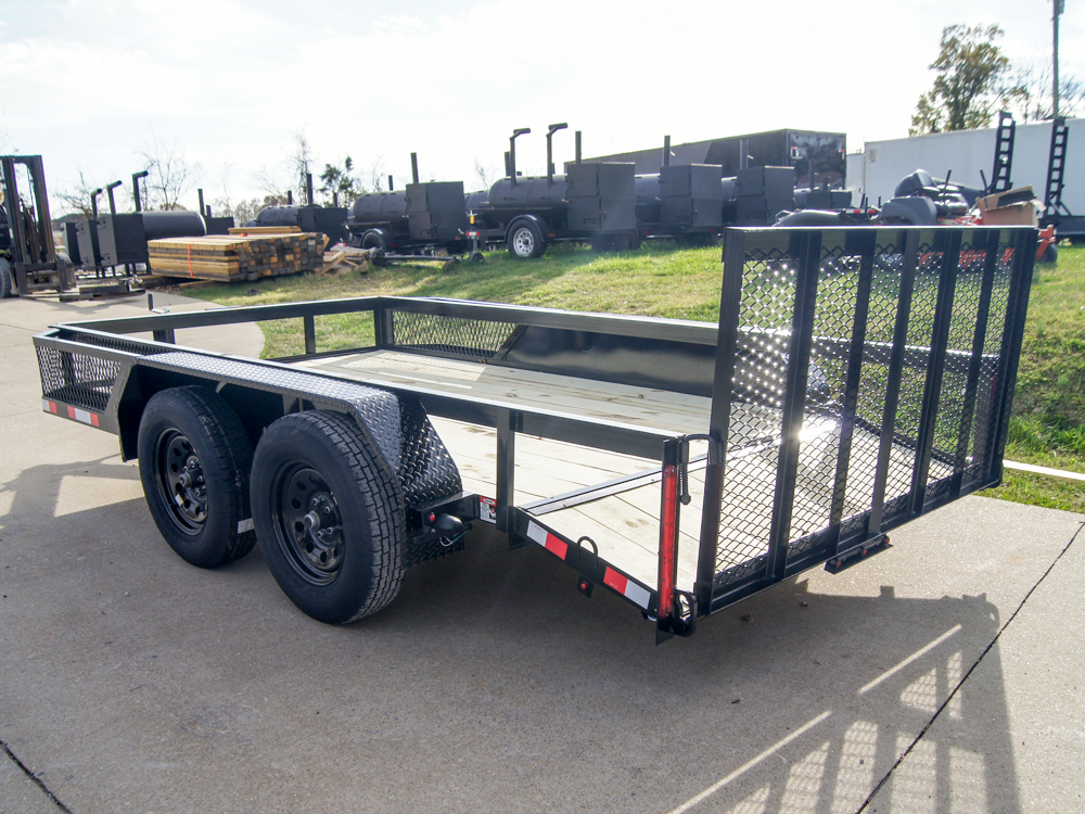 6.4x12 Dovetail Utility Trailer with Side Baskets (2) 3500lb Axles