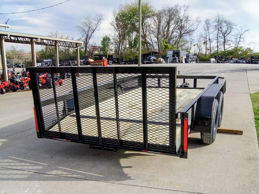 6.4x12 Dovetail Utility Trailer with Side Baskets (2) 3500lb Axles