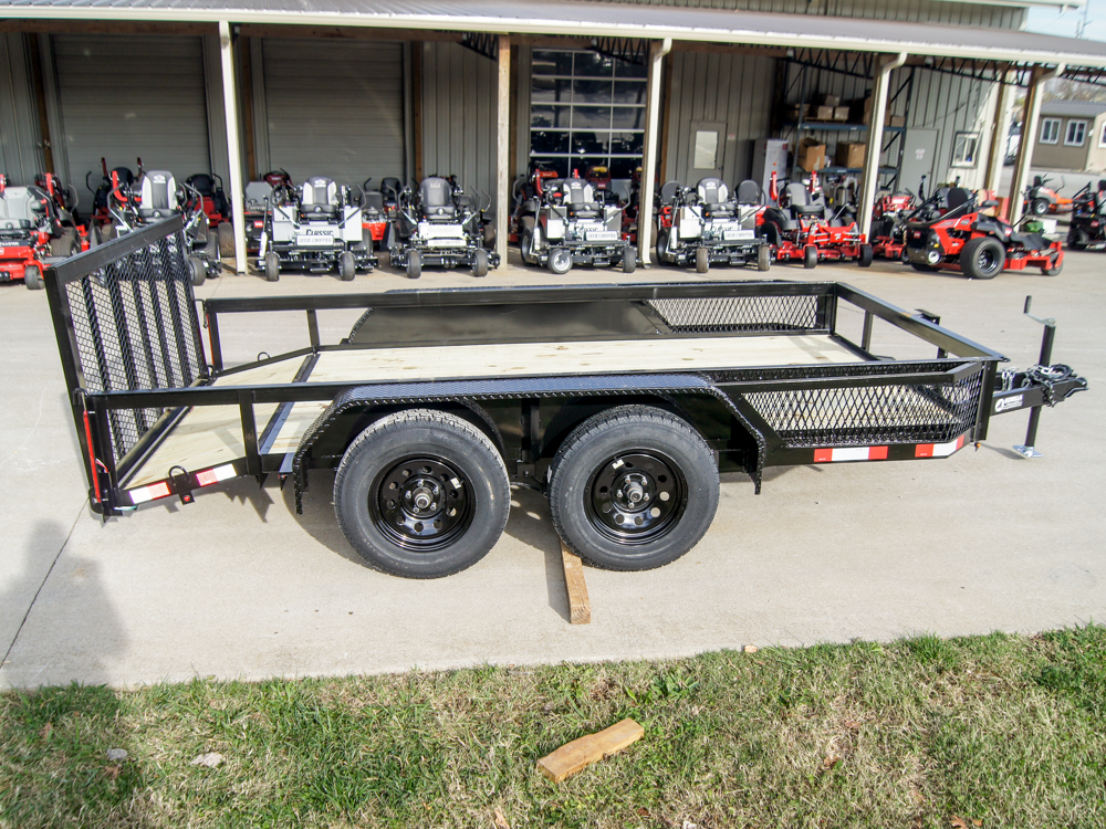 6.4x12 Dovetail Utility Trailer with Side Baskets (2) 3500lb Axles