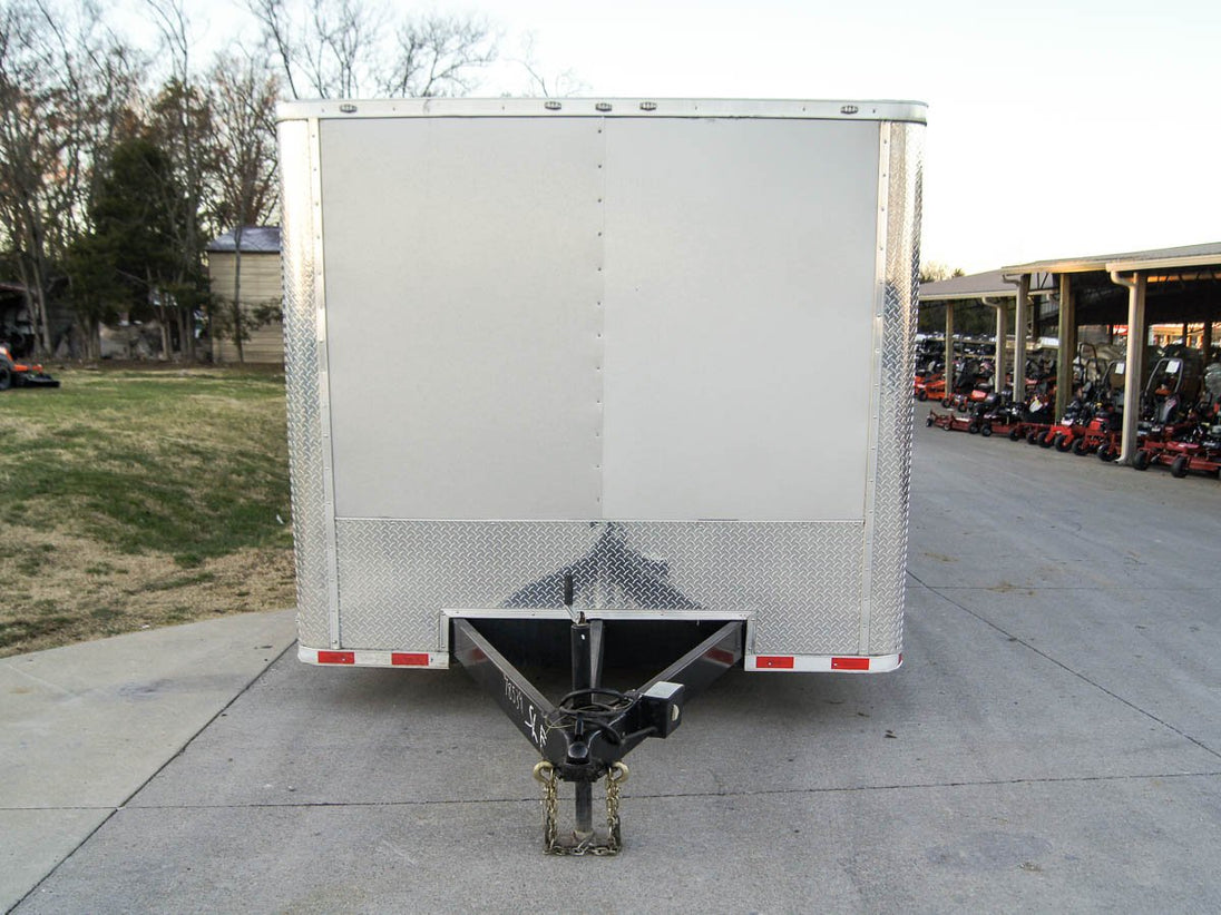 8.5 x 32 Silver Flat Nose Enclosed Trailer with (3) 7K Axles