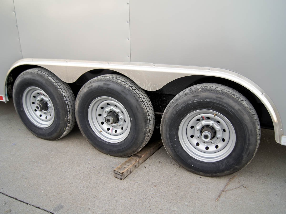 8.5 x 32 Silver Flat Nose Enclosed Trailer with (3) 7K Axles