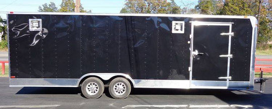 Enclosed Trailer 8.5'x26' Black - Cargo Car ATV Hauler Storage - SLE Equipment - 1