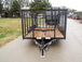 6.4x14 Dovetail Utility Trailer with 4ft Rails (2) 3500lb Axles