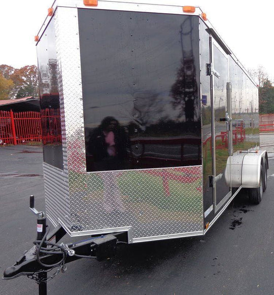 Enclosed Trailer 6'x16' Black - V - Nose Cargo Equipment Car ATV Storage - SLE Equipment - 1