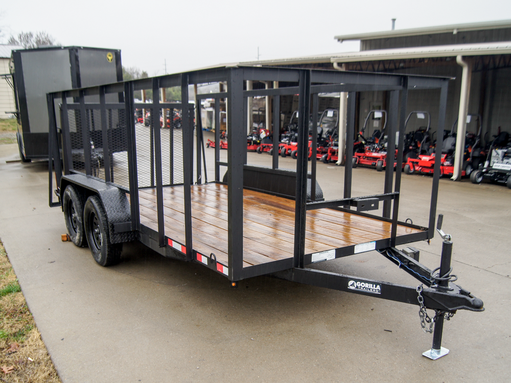 6.4x14 Dovetail Utility Trailer with 4ft Rails (2) 3500lb Axles