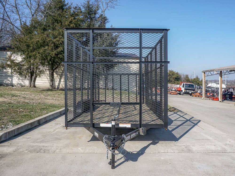 6.4x14 - 6ft Mesh Side Tandem Dovetail Utility Trailer Front