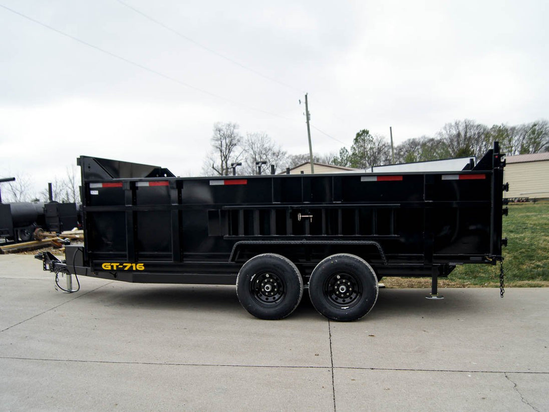 7x16 Telescopic Dump Trailer with 3ft Sides (2) 7K Axles