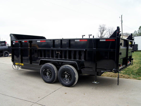 7x16 Telescopic Dump Trailer with 3ft Sides (2) 7K Axles