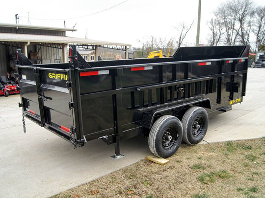 7x16 Telescopic Dump Trailer with 3ft Sides (2) 7K Axles