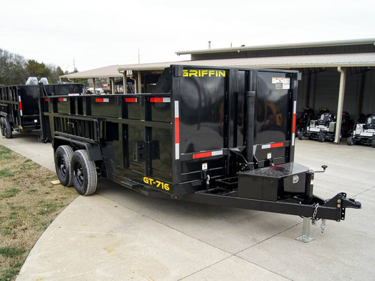 7x16 Telescopic Dump Trailer with 3ft Sides (2) 7K Axles