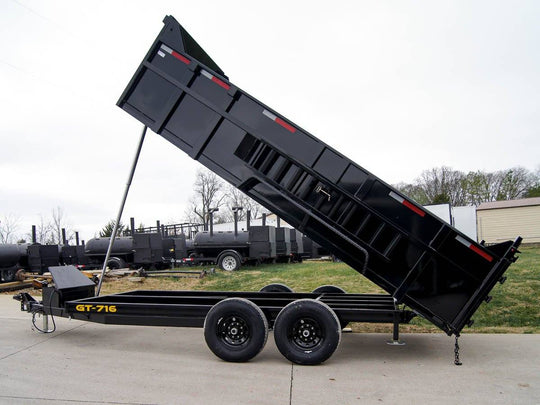 7x16 Telescopic Dump Trailer with 3ft Sides (2) 7K Axles