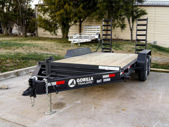 7x14 IBeam Equipment Trailer (2) 5200lb Axles with Stand-Up Ramps