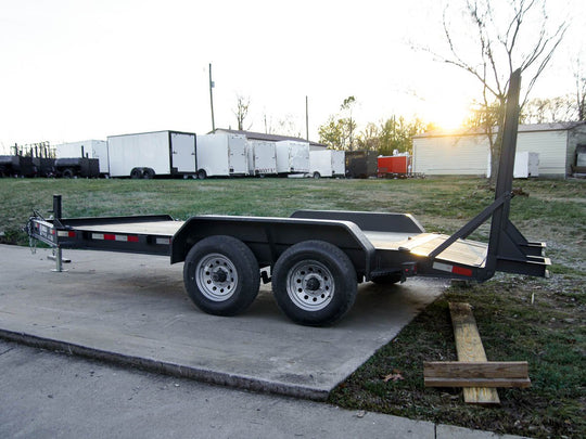 7x14 IBeam Equipment Trailer (2) 5200lb Axles with Stand-Up Ramps