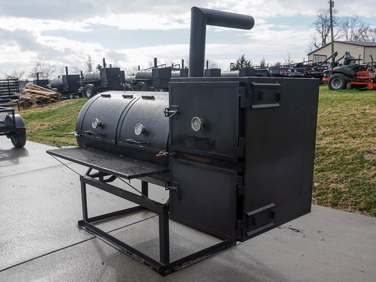 BBQ Smoker 250 Gallon Reverse Flow Patio BBQ Cooker Grill Box