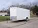 6'x12'  Enclosed V-Nose Trailer White Diamond Plate Floor Side Angle