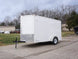 6' X 12' White Enclosed V - Nose Trailer with Diamond Plate Floor Storage - SLE Equipment - 1