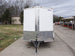 6'x12'  Enclosed V-Nose Trailer White Diamond Plate Floor Side Angle