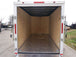 6'x12'  Enclosed V-Nose Trailer White Diamond Plate Floor Side Angle