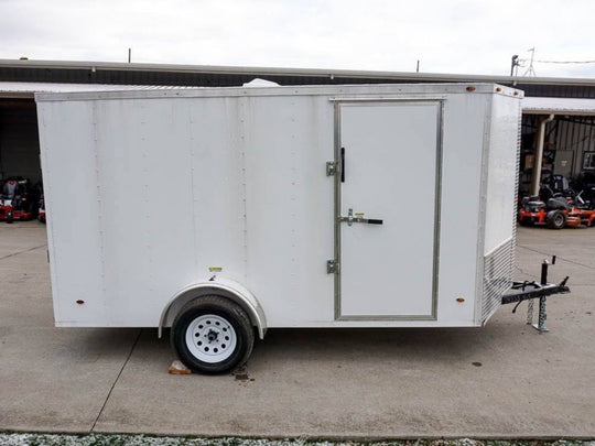 6x12 V - Nose Enclosed Trailer with Ramp and Side Door (1) 3,500lb Axle - SLE Equipment - 7