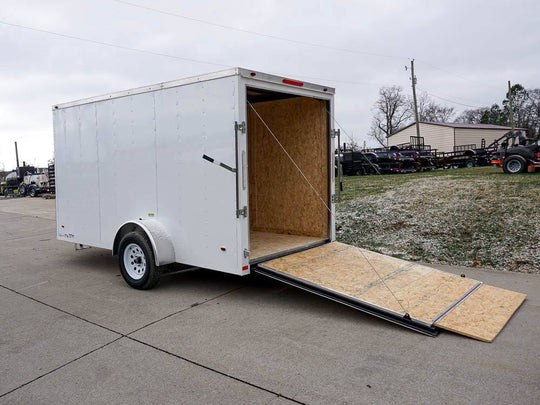 6x12 V - Nose Enclosed Trailer with Ramp and Side Door (1) 3,500lb Axle - SLE Equipment - 9