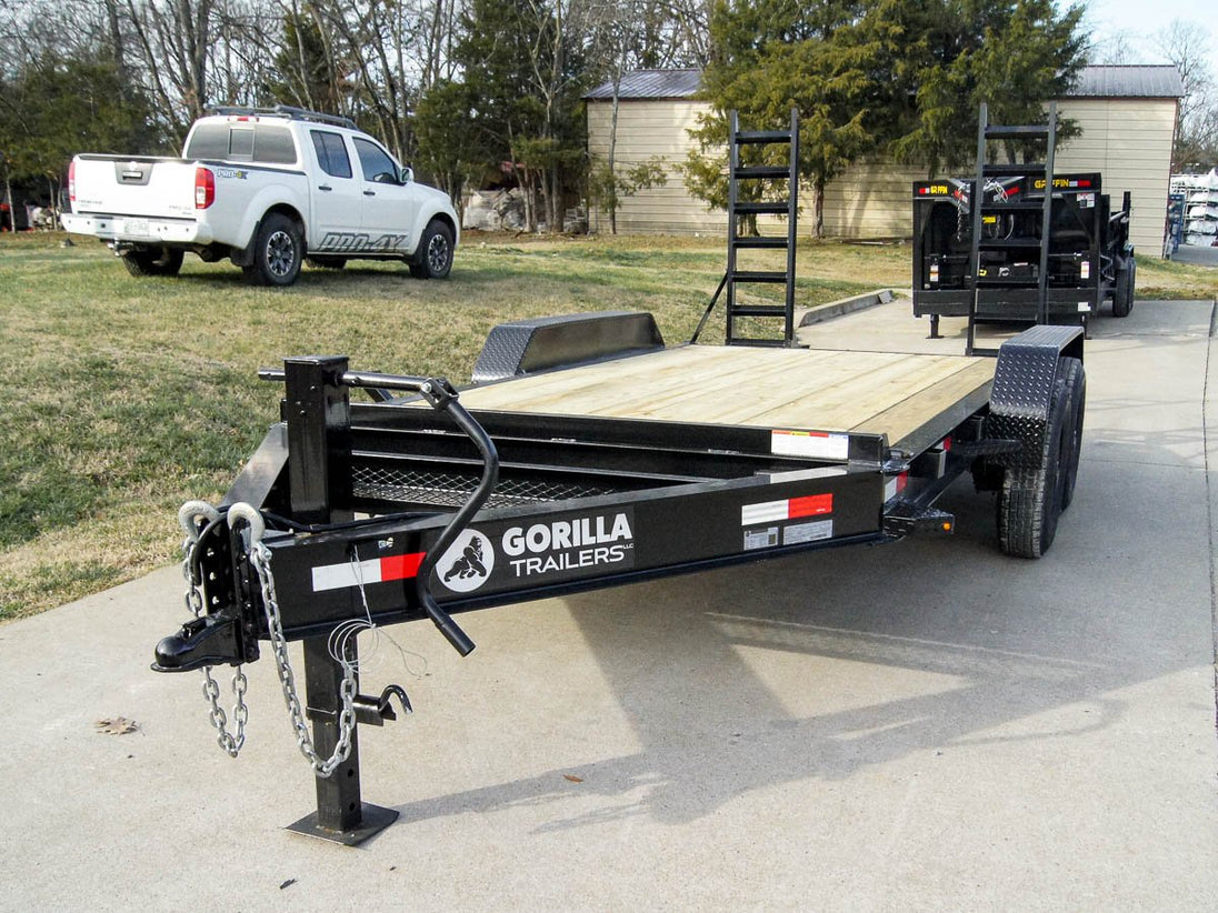 7x14 IBeam Equipment Trailer (2) 7K Axles with Stand-Up Ramps