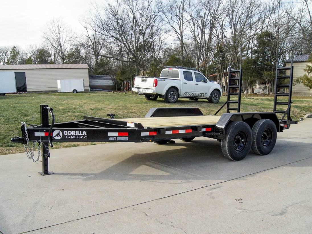 7x14 IBeam Equipment Trailer (2) 7K Axles with Stand-Up Ramps