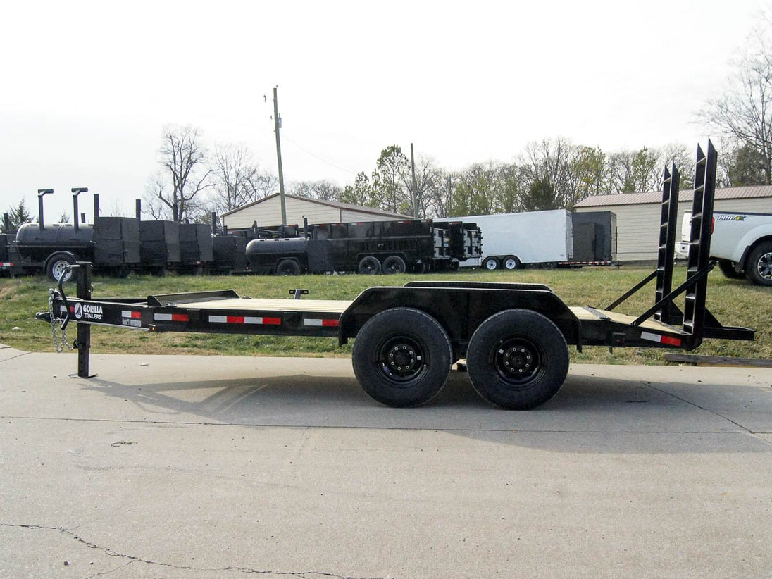 7x14 IBeam Equipment Trailer (2) 7K Axles with Stand-Up Ramps