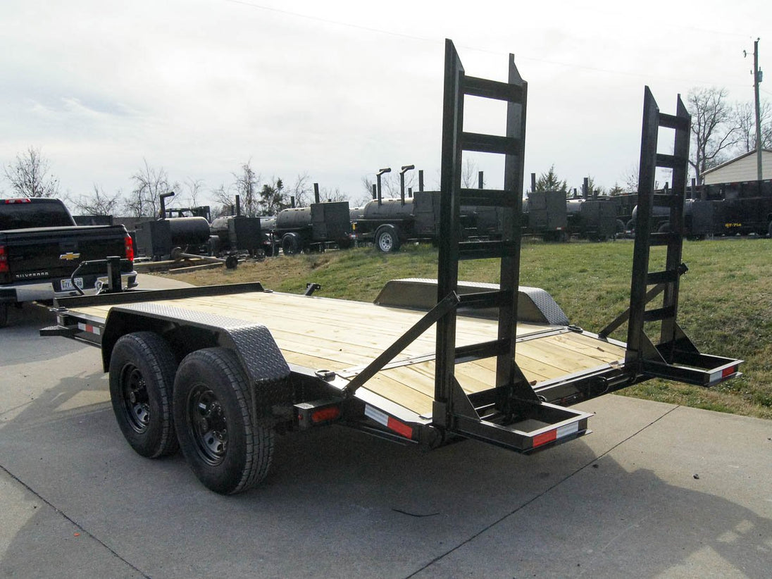 7x14 IBeam Equipment Trailer (2) 7K Axles with Stand-Up Ramps