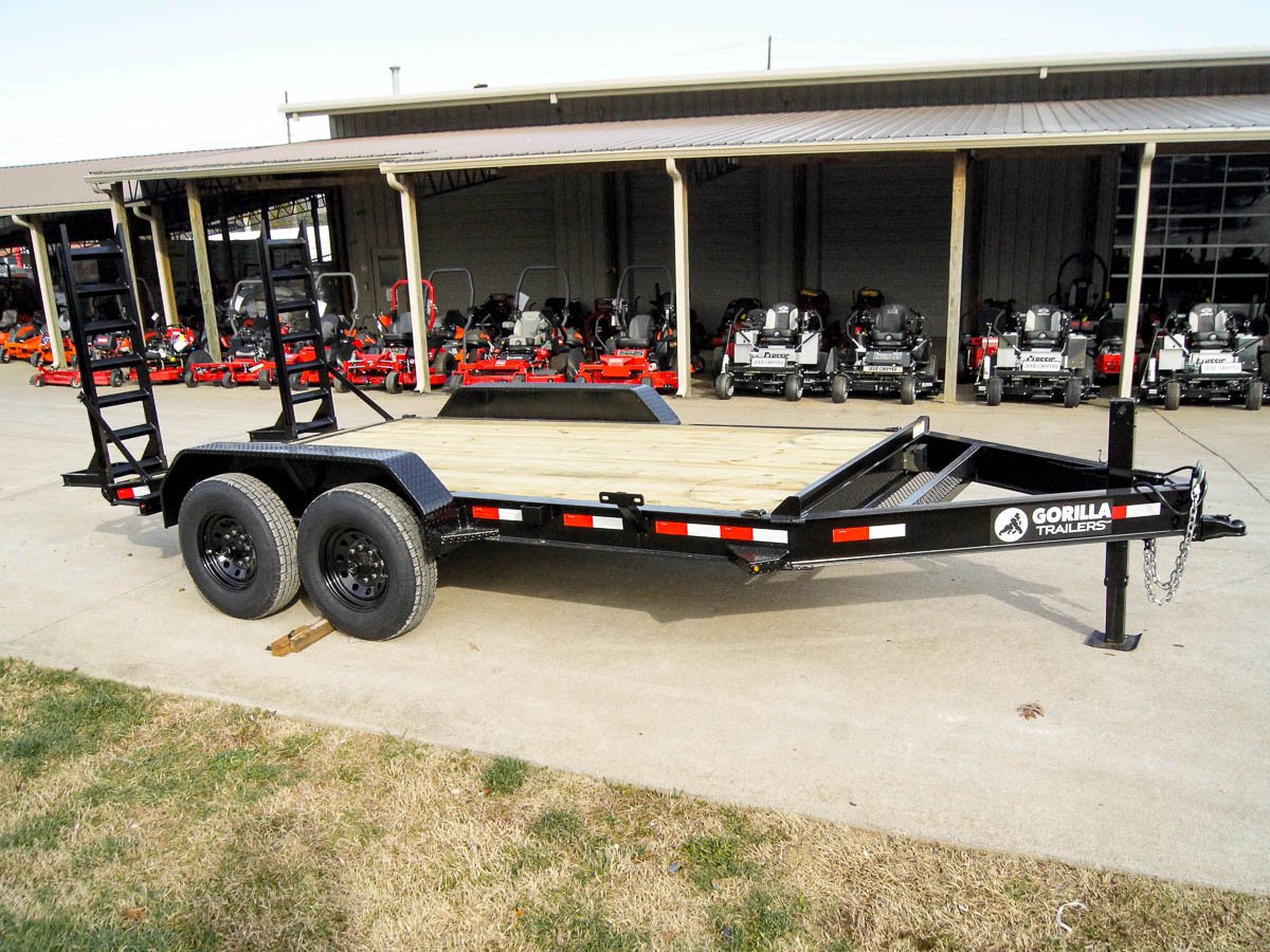 7x14 IBeam Equipment Trailer (2) 7K Axles with Stand-Up Ramps