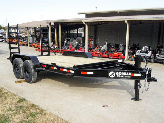 7x14 IBeam Equipment Trailer (2) 7K Axles with Stand-Up Ramps