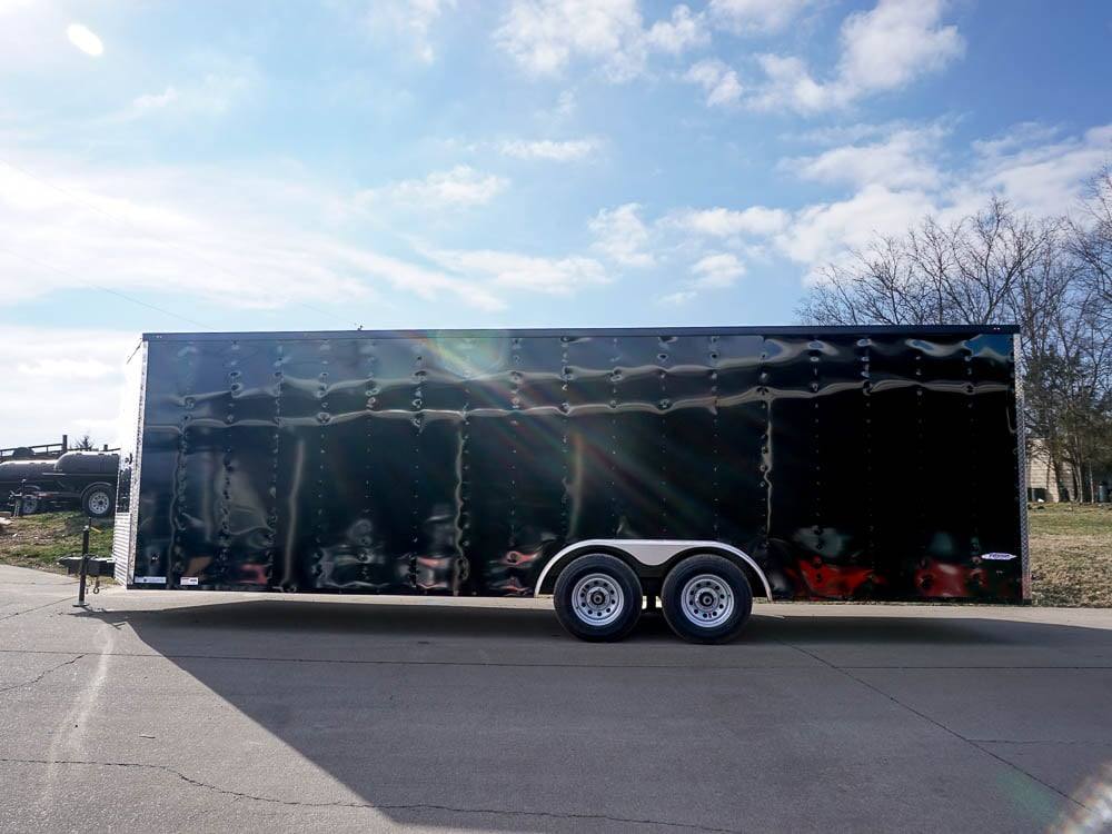 Enclosed Trailer 8.5'x24' Black Front Side Angled