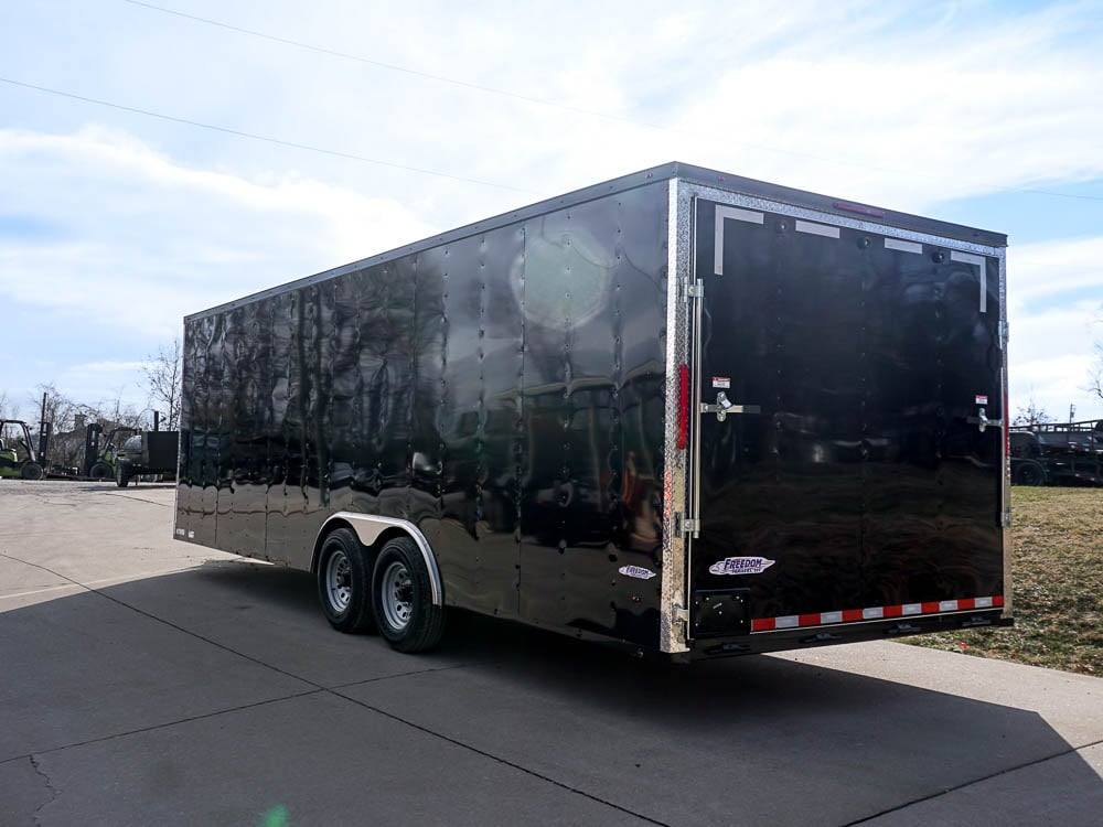 Enclosed Trailer 8.5'x24' Black Front Side Angled