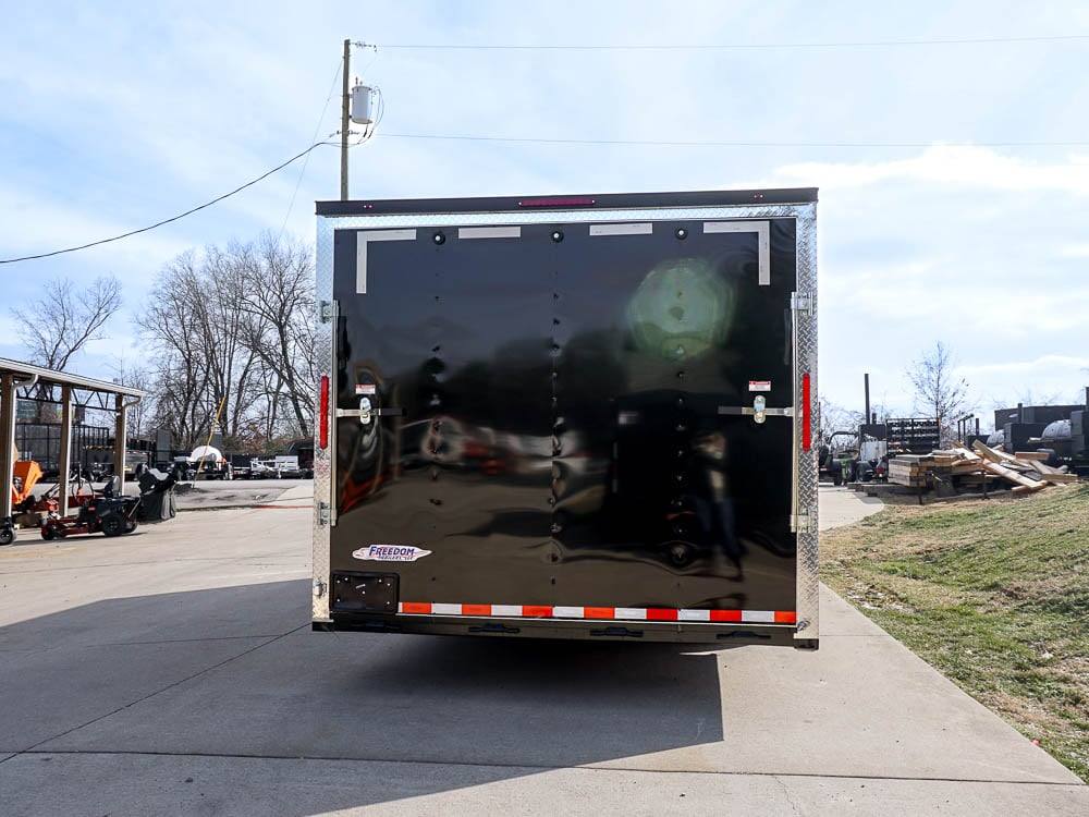 Enclosed Trailer 8.5'x24' Black Front Side Angled