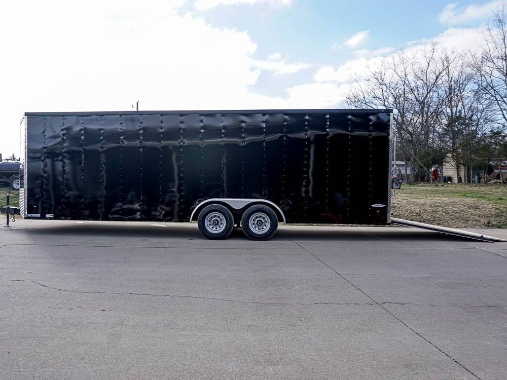 Enclosed Trailer 8.5'x24' Black Front Side Angled