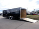 Enclosed Trailer 8.5'x24' Black Front Side Angled