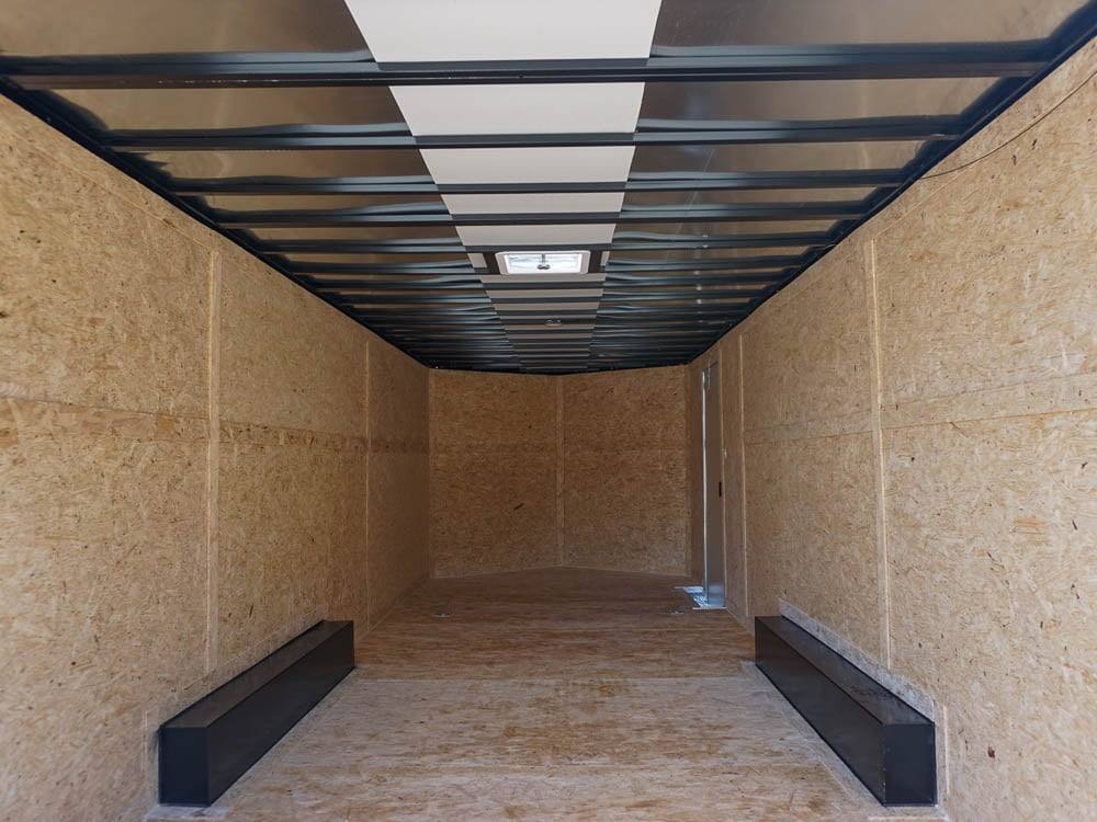 Enclosed Trailer 8.5'x24' Black Front Side Angled