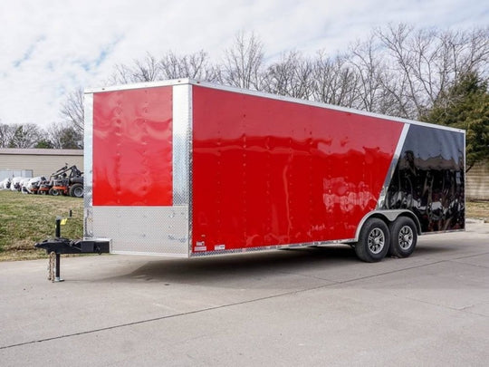 Enclosed Trailer 8.5'x22' Red & Black - Car Hauler Storage - SLE Equipment - 2
