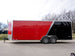 Enclosed Trailer 8.5'x22' Red & Black - Car Hauler Side Angle View