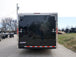 Enclosed Trailer 8.5'x22' Red & Black - Car Hauler Side Angle View