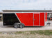 Enclosed Trailer 8.5'x22' Red & Black - Car Hauler Side Angle View