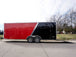 Enclosed Trailer 8.5'x22' Red & Black - Car Hauler Side Angle View