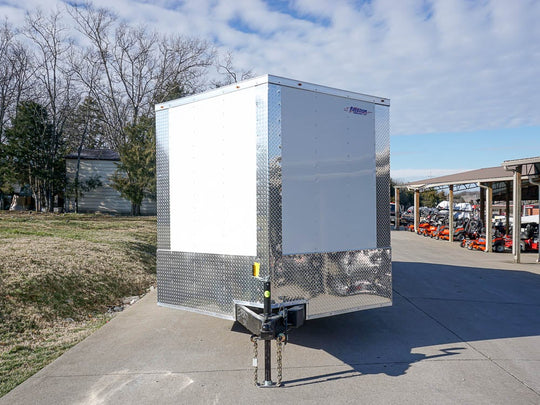 Enclosed Trailer 8.5' x 20' White Side Angled View