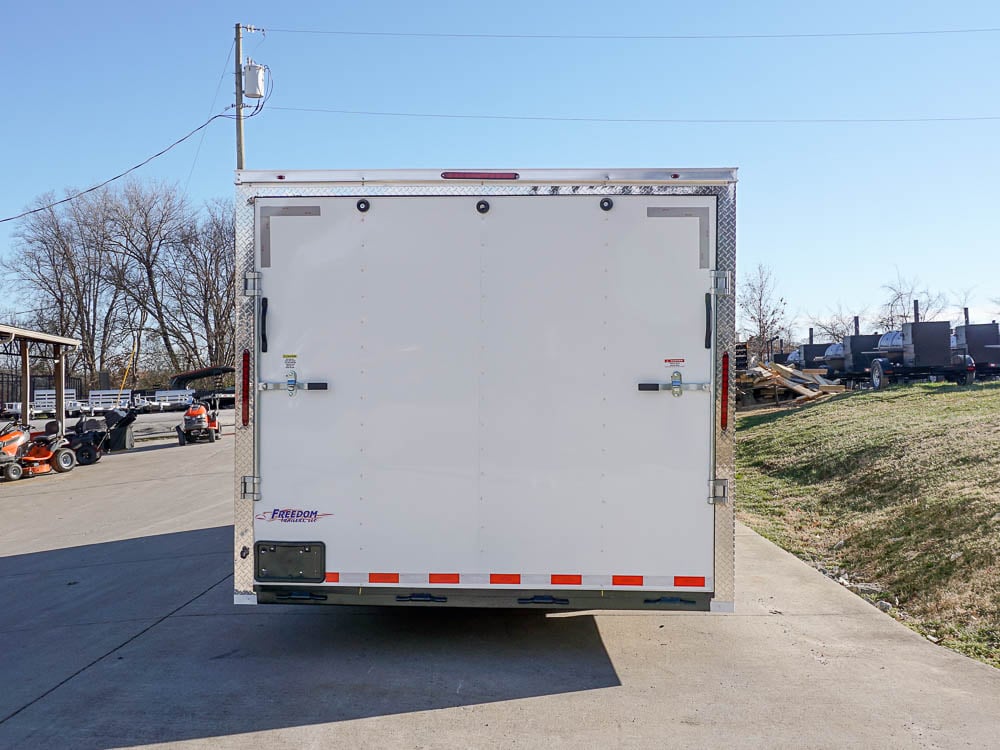 Enclosed Trailer 8.5' x 20' White Side Angled View