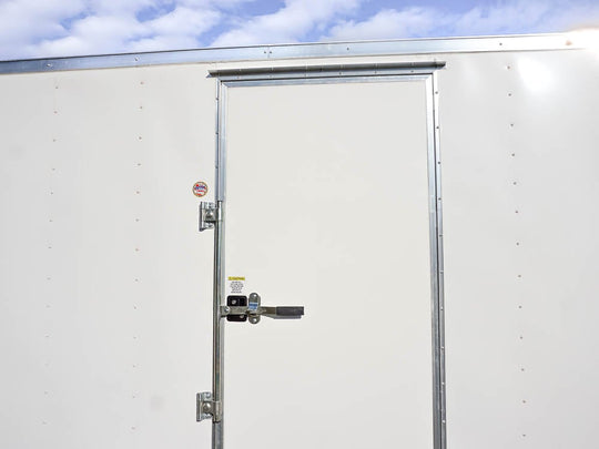 Enclosed Trailer 8.5' x 20' White Side Angled View