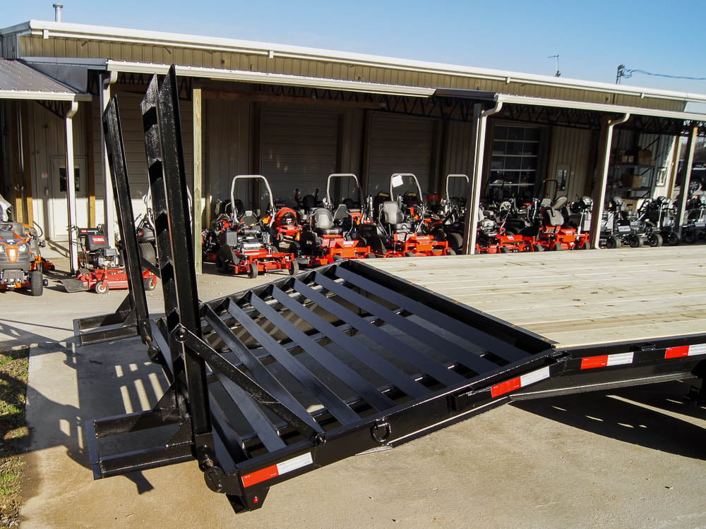 8.5x30 IBeam Gooseneck Deckover Trailer (2) 7K Axles Stand-Up Ramps