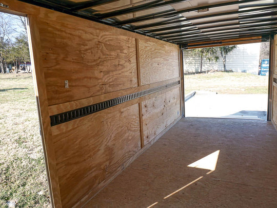 Enclosed Custom 7'x18' White Tandem Axle with Ramp and E-Tracks