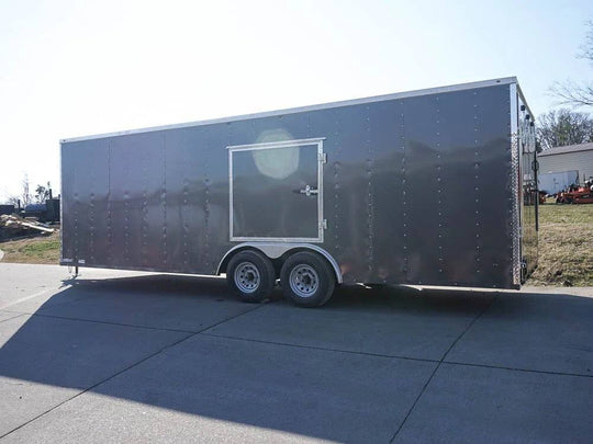 Enclosed Trailer 8.5x24 Tandem Axle Charcoal Gray - Motorcycle Car Hauler Storage - SLE Equipment - 3