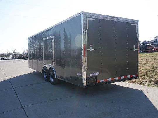 Enclosed Trailer 8.5x24 Charcoal Gray- Mower Motorcycle Car Hauler