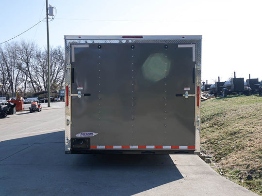 Enclosed Trailer 8.5x24 Charcoal Gray- Mower Motorcycle Car Hauler