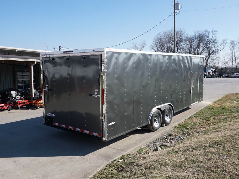 Enclosed Trailer 8.5x24 Charcoal Gray- Mower Motorcycle Car Hauler